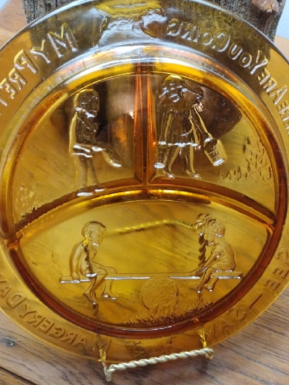 Amber Glass Decorative Plate - Home Art Accent - Picture 7 of 7